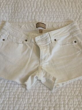 PAIGE White Denim Cutoff Shorts Size 28